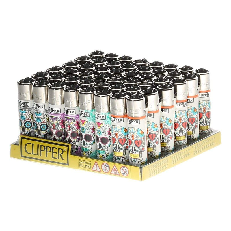 Clipper Lighters Clipper Lighter - Skulls S1 - 48 Count