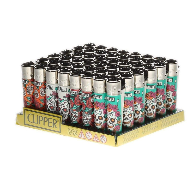 Clipper Lighters Clipper Lighter - Skulls S2 - 48 Count