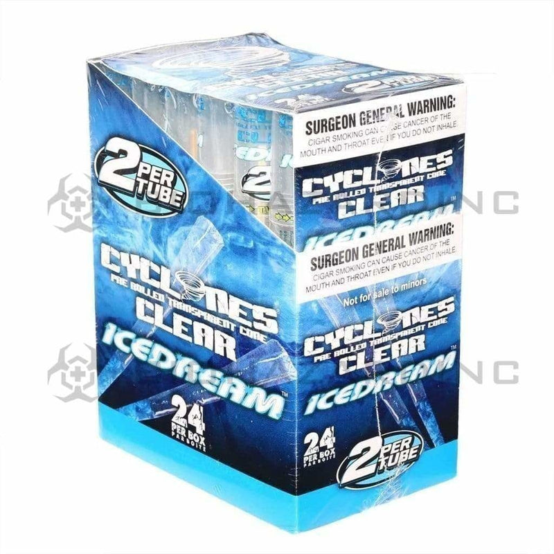 Cyclones | Wholesale Clear Cellulose Pre-Rolled Cones 1¼ Size | 78mm - 24 Count - Various Flavors Pre-Rolled Cones Cyclones Icedream  