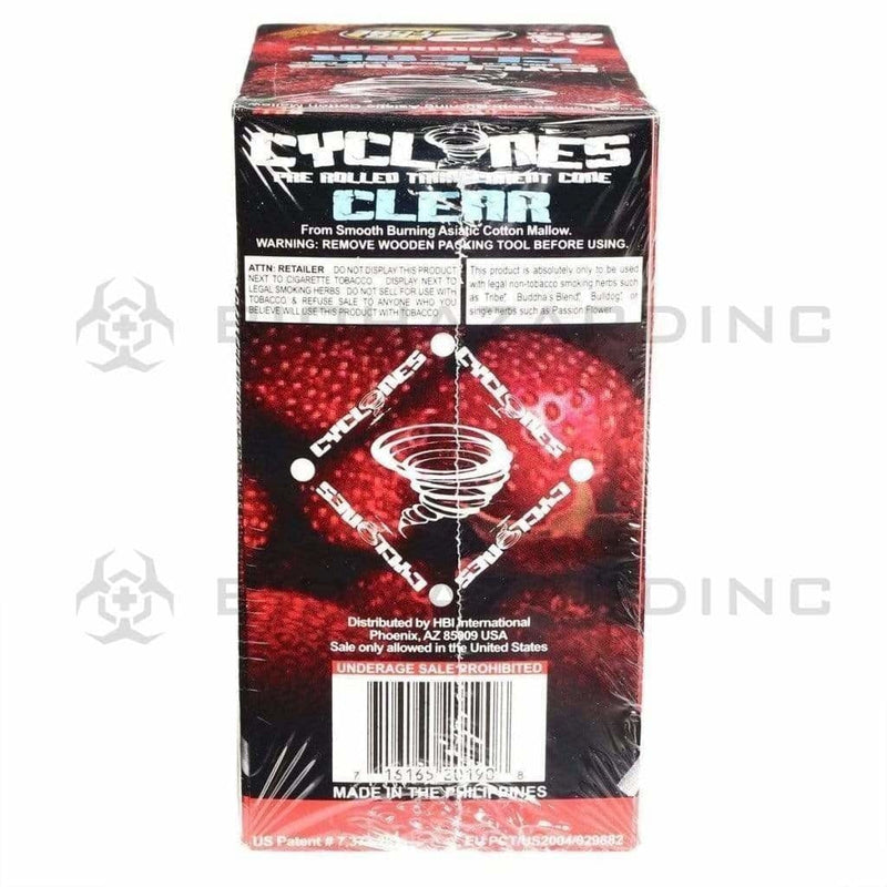 Cyclones | Wholesale Clear Cellulose Pre-Rolled Cones 1¼ Size | 78mm - 24 Count - Various Flavors Pre-Rolled Cones Cyclones   