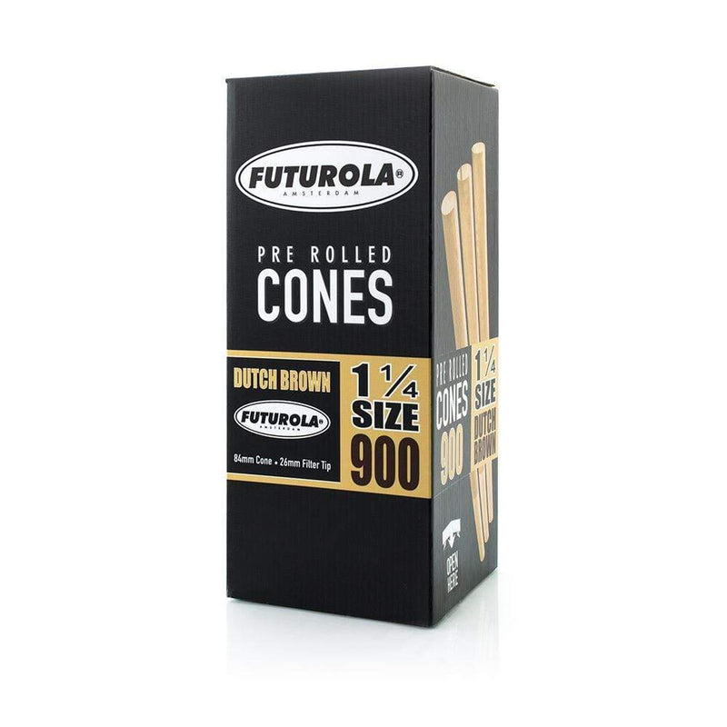 Futurola Pre-Rolled Cones Futurola Dutch Brown Pre Roll Cones 1 1/4" Size - 900 Count