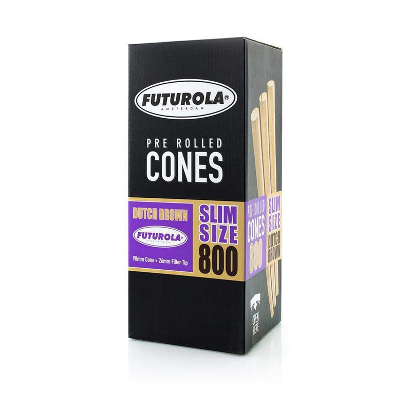 Futurola Pre-Rolled Cones Futurola Dutch Brown Pre Roll Cones Slim Size-98mm-800 Count