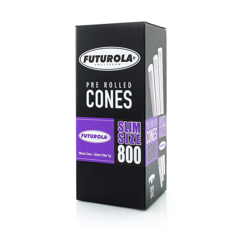 Futurola Pre-Rolled Cones Futurola White Pre Roll Cones Slim Size - 98mm- 800 Count