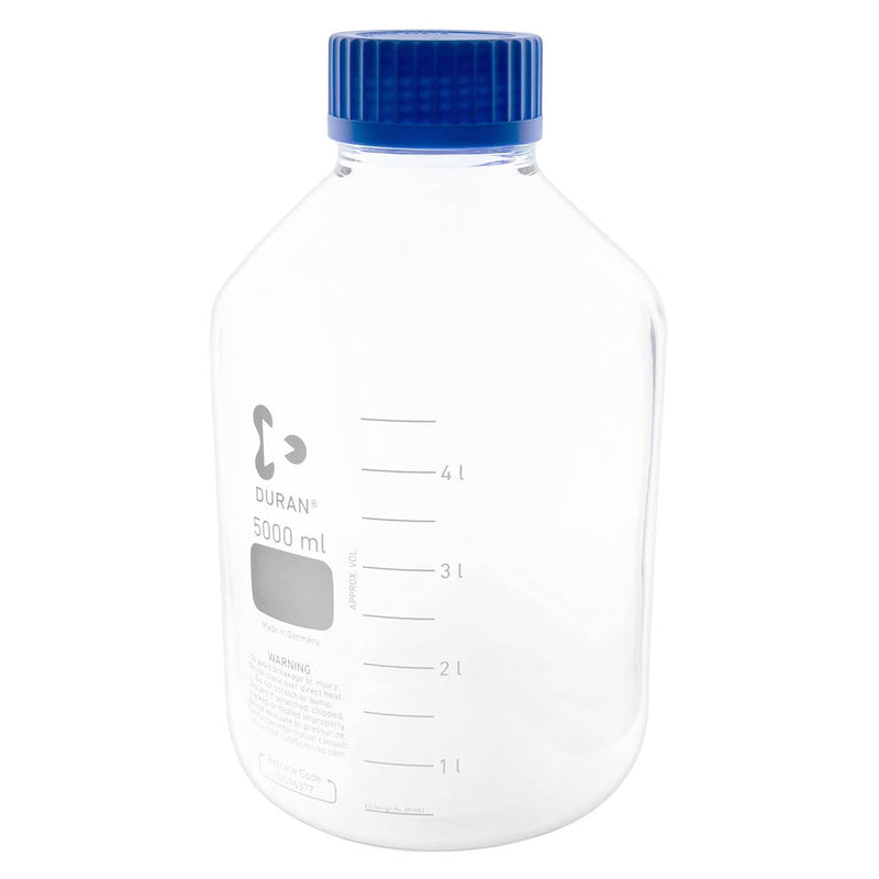 LDPE Bottles Scientific Lab Bottles LAB GLASS MEDIA CLEAR WIDE NECK 5000 ML.- 1 Count