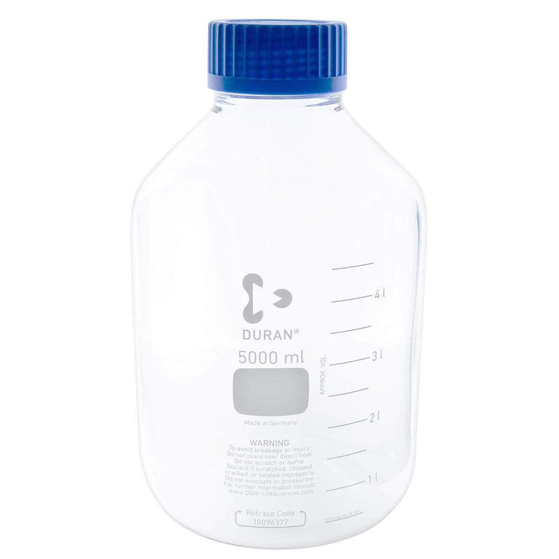 LDPE Bottles Scientific Lab Bottles LAB GLASS MEDIA CLEAR WIDE NECK 5000 ML.- 1 Count