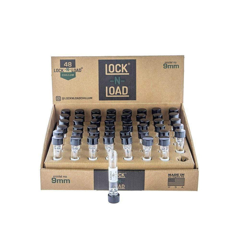 Lock-N-Load Glass Chillum Hand Pipe Lock-N-Load Chillum 9mm - 48 Count