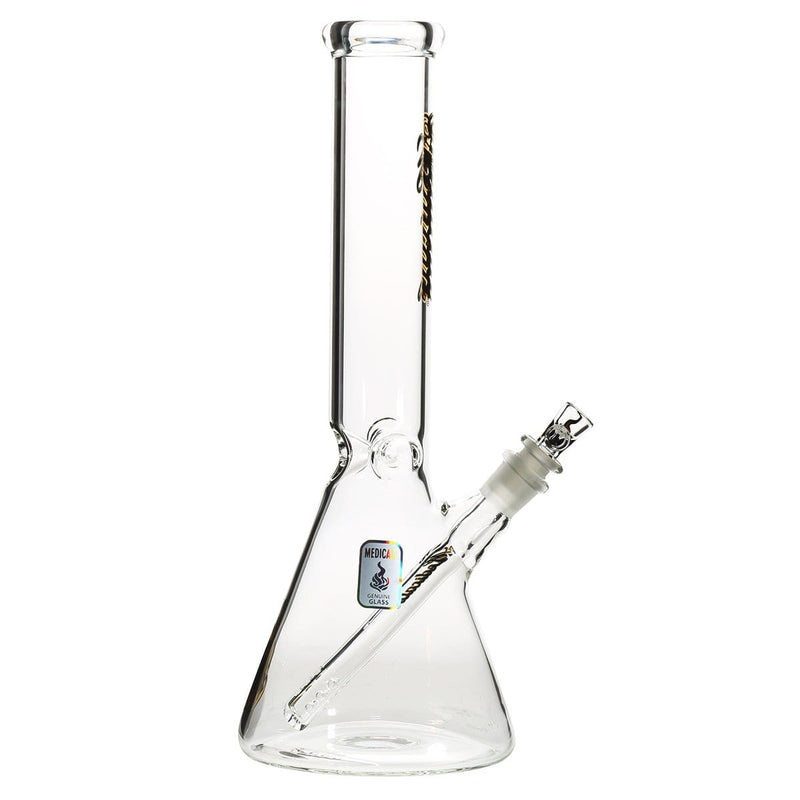 Medicali Glass Bong 14" Medicali Beaker Water Pipe - Gold/Black Script