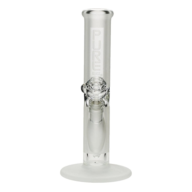 Pure Glass Glass Bong 12" PURE Glass Straight Water Pipe - Clear Frost