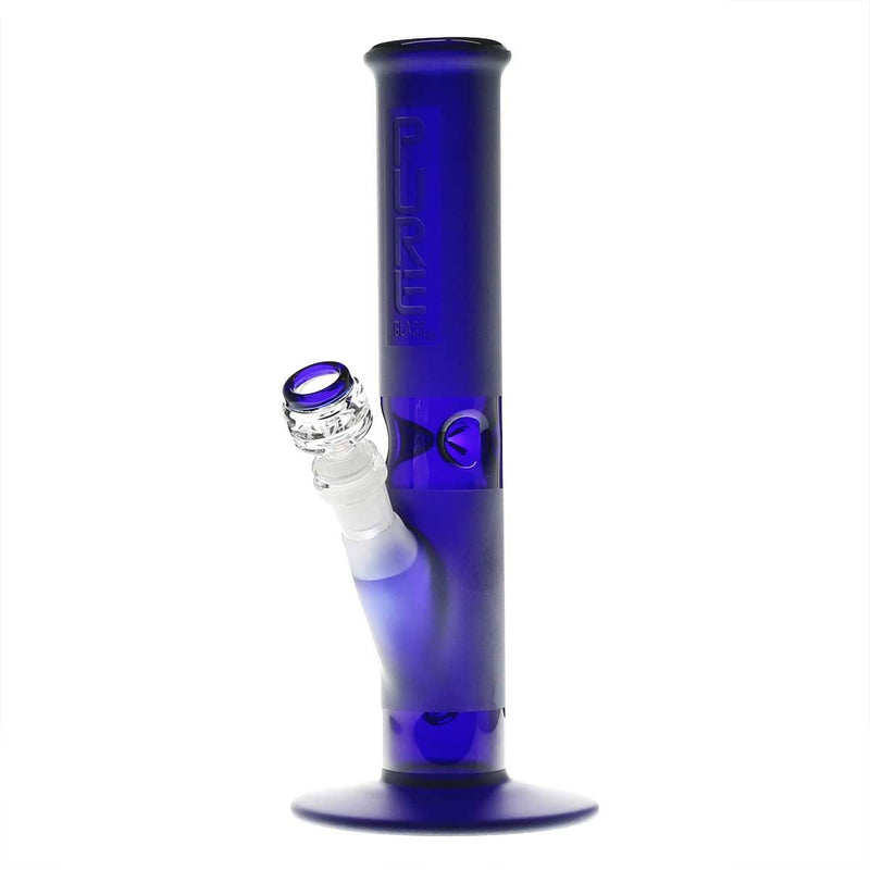 Pure Glass Glass Bong Pure Glass 12" 50mmx5mm Blue Frost Straight Martini