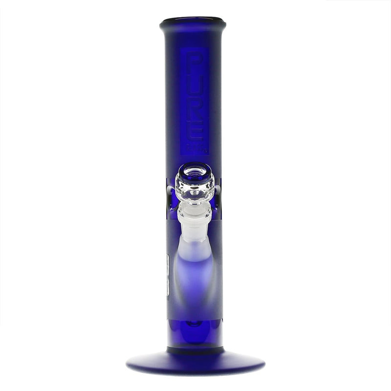 Pure Glass Glass Bong Pure Glass 12" 50mmx5mm Blue Frost Straight Martini