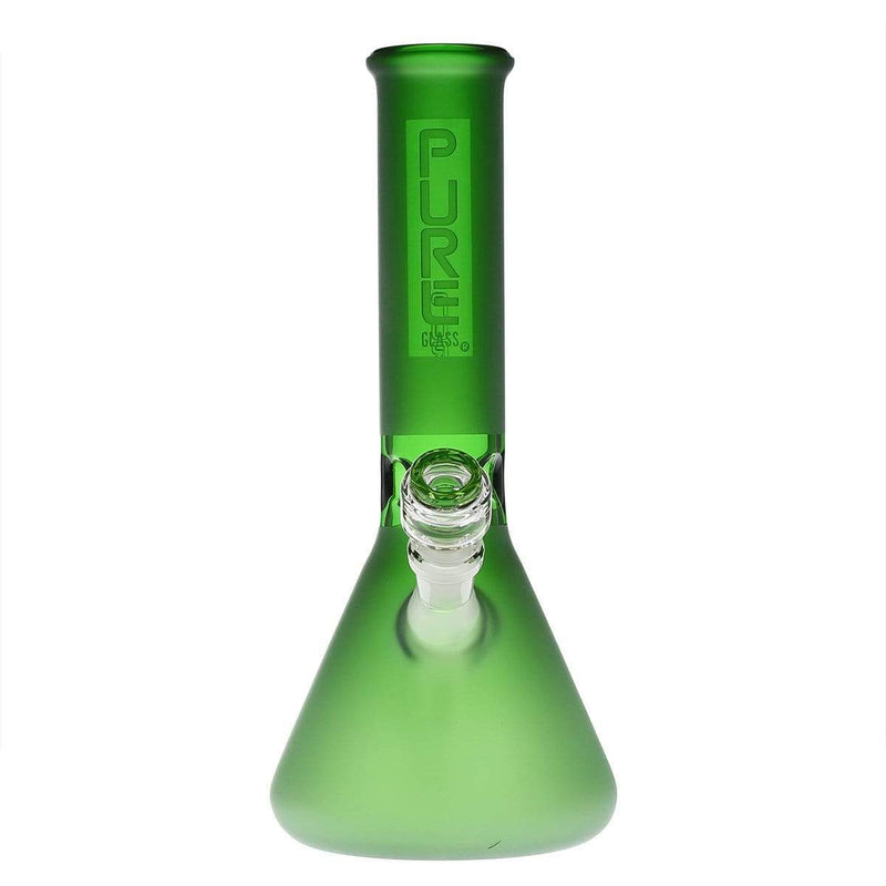 Pure Glass Glass Bong Pure Glass 12" 50mmx5mm Green Frost Beaker