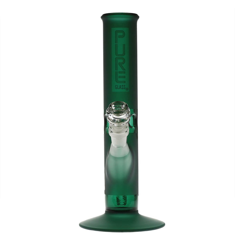 Pure Glass Glass Bong Pure Glass 12" 50mmx5mm Green Frost Straight Martini