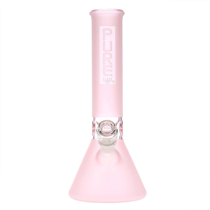 Pure Glass Glass Bong Pure Glass 12" 50mmx5mm Pink Frost Beaker