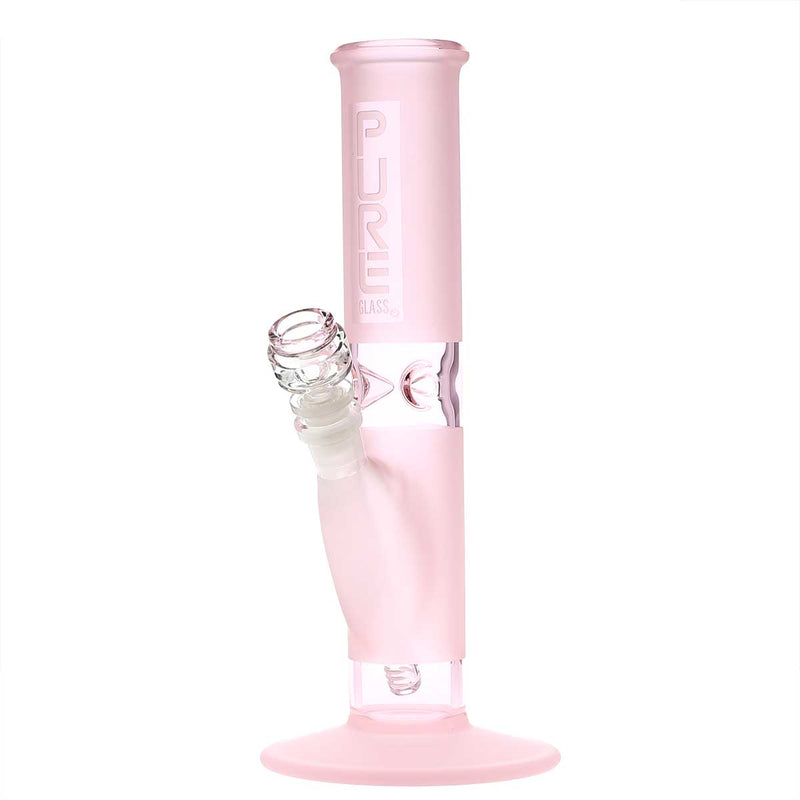 Pure Glass Glass Bong Pure Glass 12" 50mmx5mm Pink Frost Straight Martini