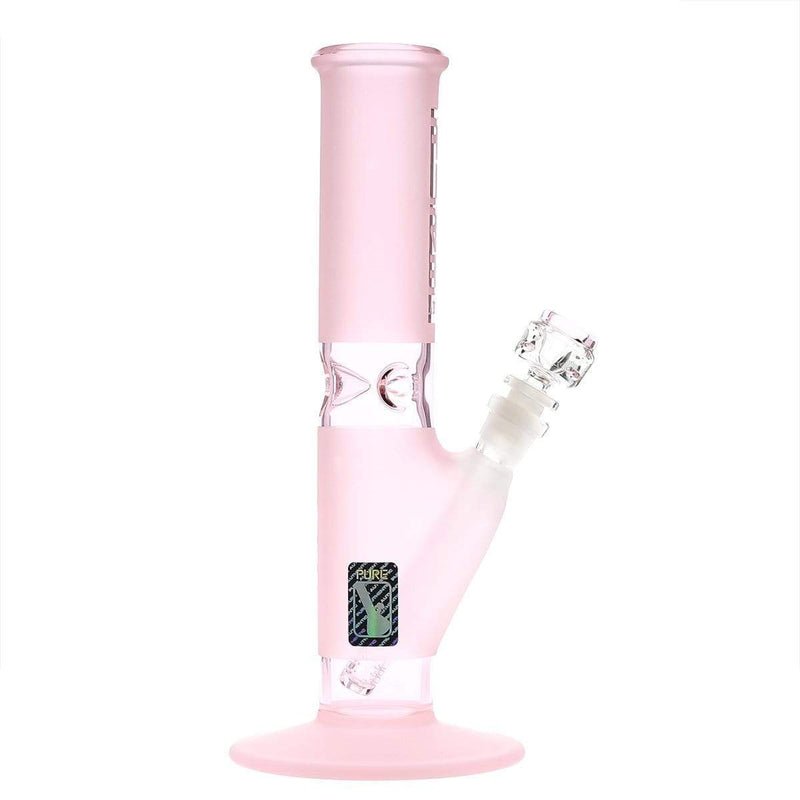 Pure Glass Glass Bong Pure Glass 12" 50mmx5mm Pink Frost Straight Martini