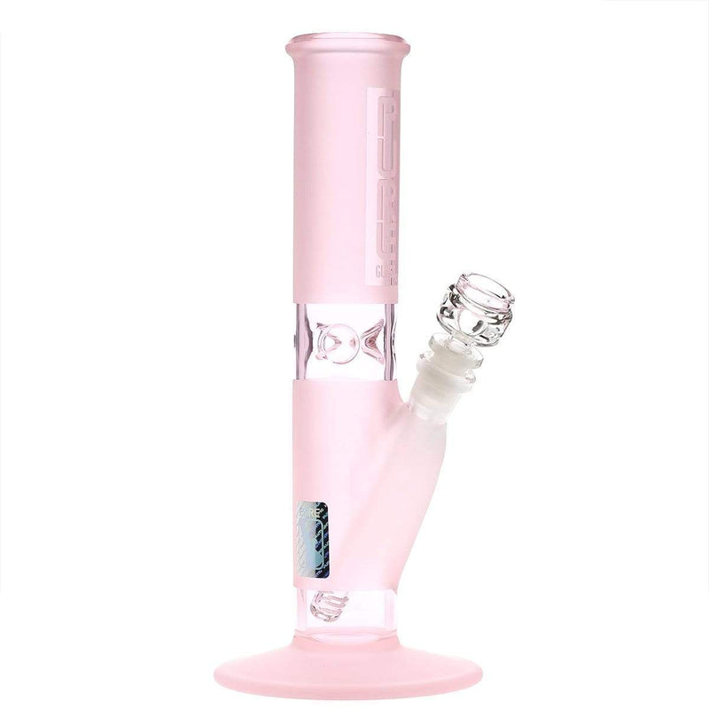 Pure Glass Glass Bong Pure Glass 12" 50mmx5mm Pink Frost Straight Martini