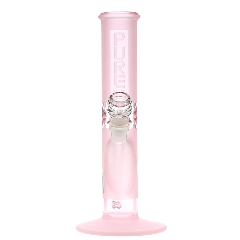 Pure Glass Glass Bong Pure Glass 12" 50mmx5mm Pink Frost Straight Martini