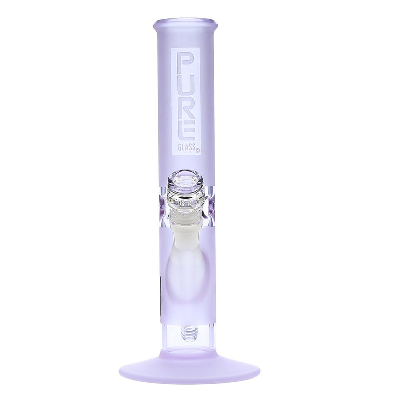 Pure Glass Glass Bong Pure Glass 12" 50mmx5mm Purple Frost Straight Martini