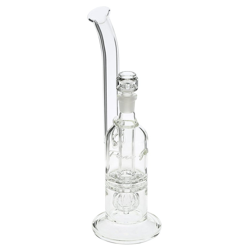 Pure Glass Glass Bong Pure Glass 12" 65mm Torus (2 Disc w/ Ball Perc) Trumpet Bubbler Female19mm