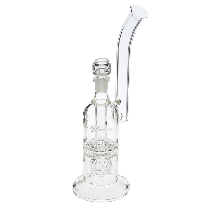 Pure Glass Glass Bong Pure Glass 12" 65mm Torus (2 Disc w/ Ball Perc) Trumpet Bubbler Female19mm