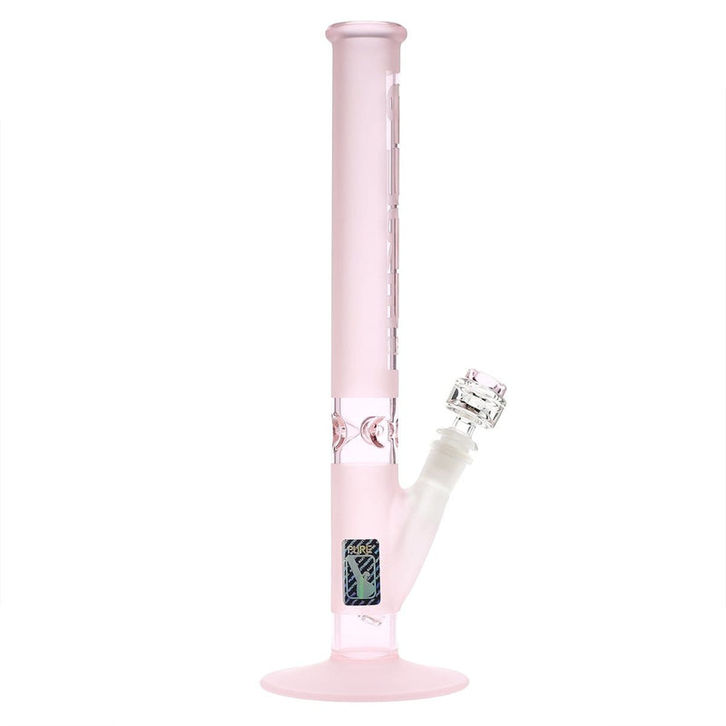 Pure Glass Glass Bong PURE Glass 14" 38mm Classic Straight -Pink Frost