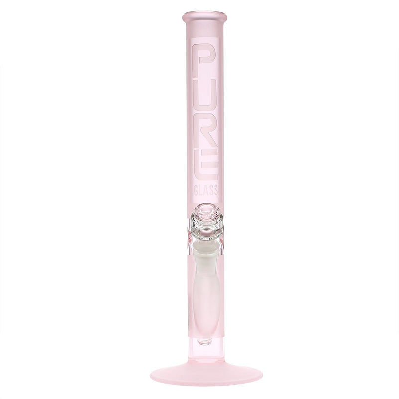 Pure Glass Glass Bong PURE Glass 14" 38mm Classic Straight -Pink Frost