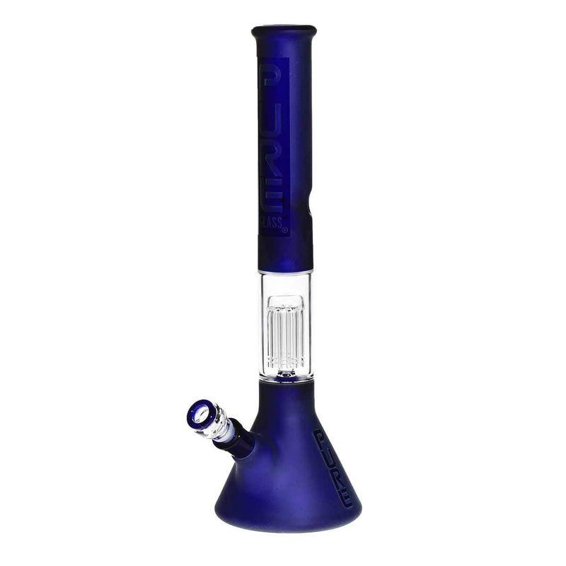 Pure Glass Glass Bong PURE Glass 18" 50mm Beaker - Single Tree10arm Perc - Blue Frost