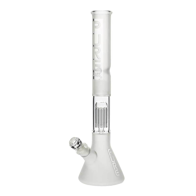 Pure Glass Glass Bong PURE Glass 18" 50mm Beaker - Single Tree10arm Perc - Clear Frost