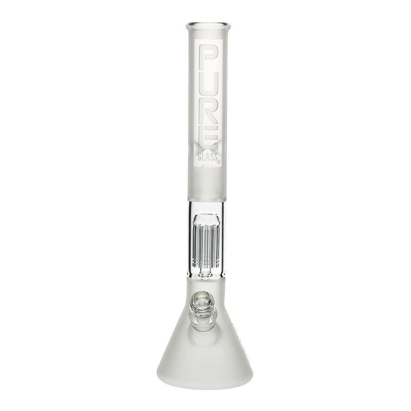 Pure Glass Glass Bong PURE Glass 18" 50mm Beaker - Single Tree10arm Perc - Clear Frost