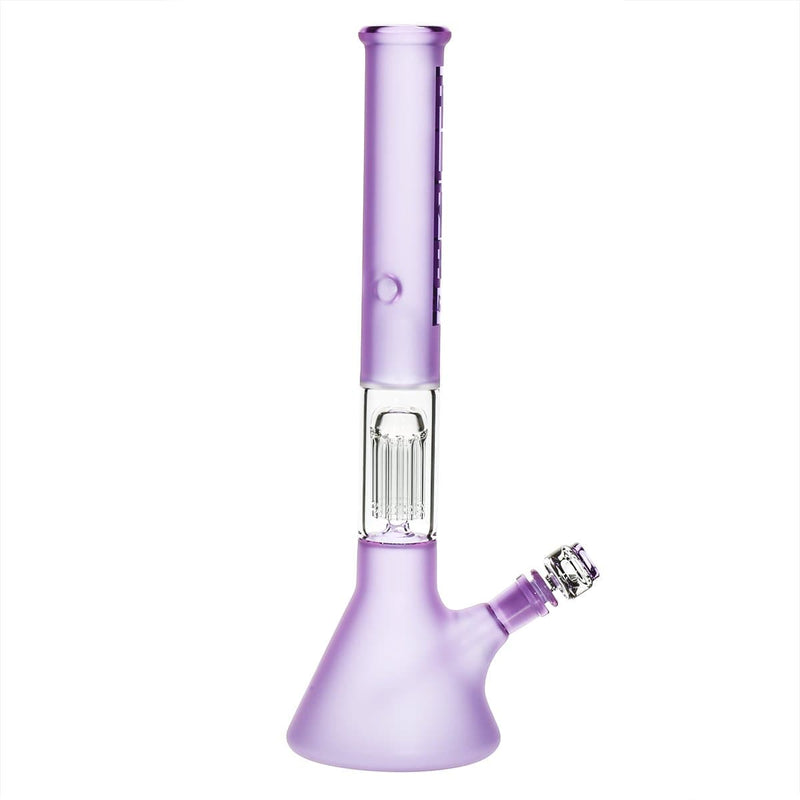 Pure Glass Glass Bong PURE Glass 18" 50mm Beaker - Single Tree10arm Perc - Purple Frost