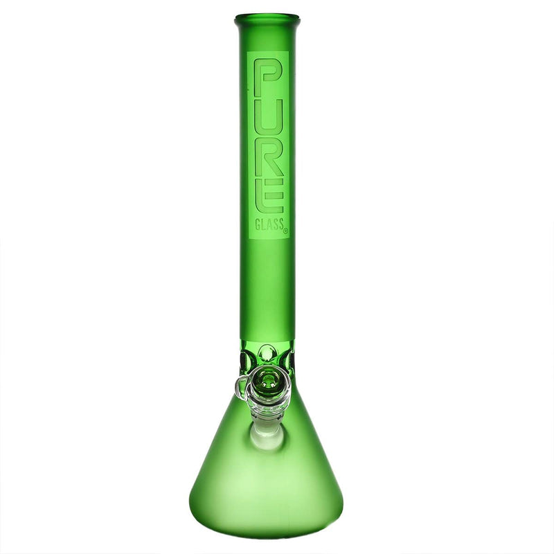 Pure Glass Glass Bong Pure Glass 18" 50mmx5mm Green Frost Beaker