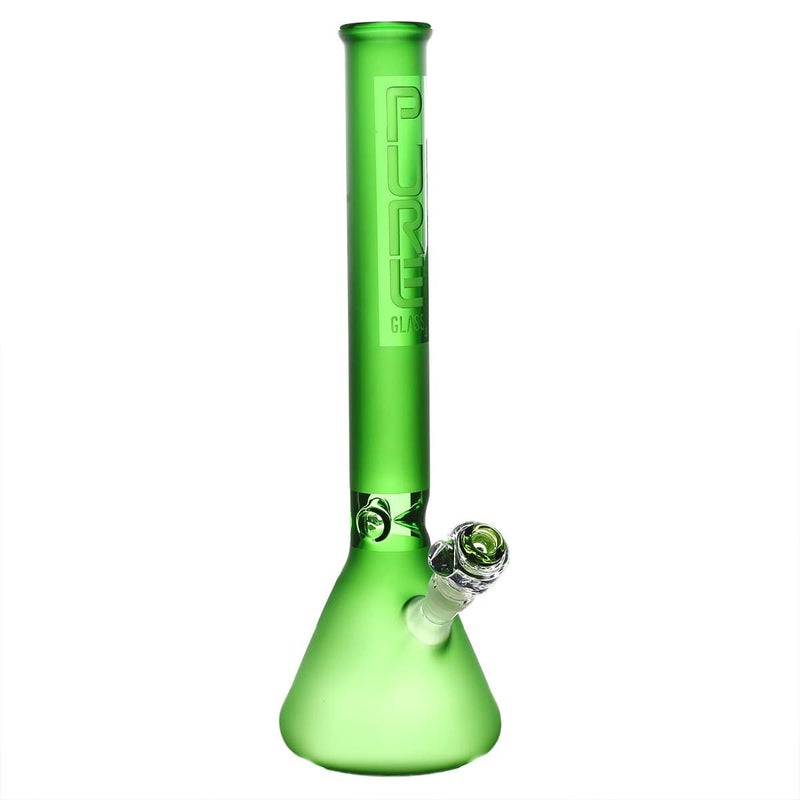 Pure Glass Glass Bong Pure Glass 18" 50mmx5mm Green Frost Beaker