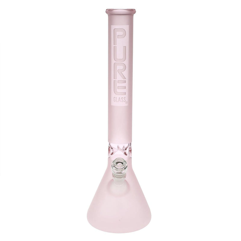 Pure Glass Glass Bong Pure Glass 18" 50mmx5mm Pink Frost Beaker