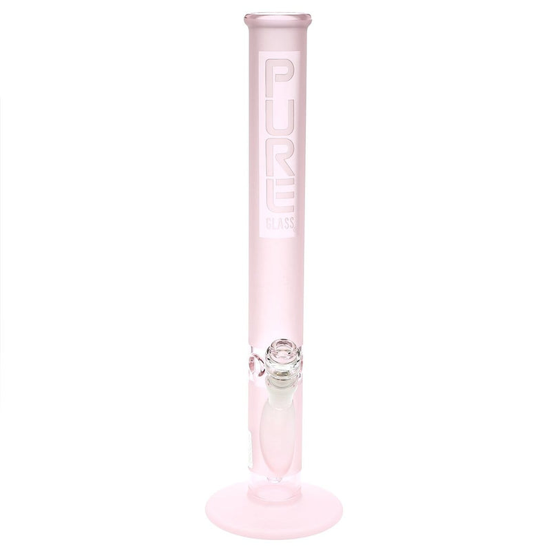 Pure Glass Glass Bong Pure Glass 18" 50mmx5mm Pink Frost Straight