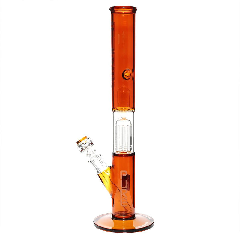 Pure Glass Glass Bong Pure Glass 18" 50mmx5mm Single Tree10arm Straight Amber