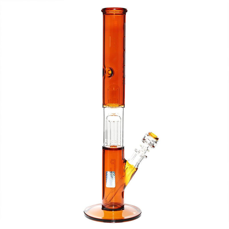 Pure Glass Glass Bong Pure Glass 18" 50mmx5mm Single Tree10arm Straight Amber