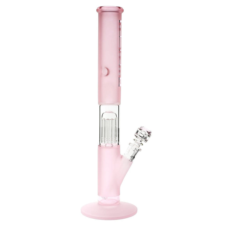 Pure Glass Glass Bong Pure Glass 18" 50mmx5mm Single Tree10arm Straight Martini Pink