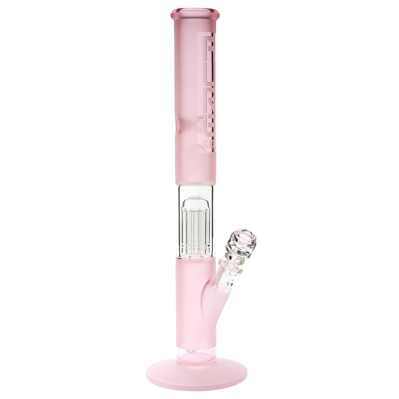 Pure Glass Glass Bong Pure Glass 18" 50mmx5mm Single Tree10arm Straight Martini Pink