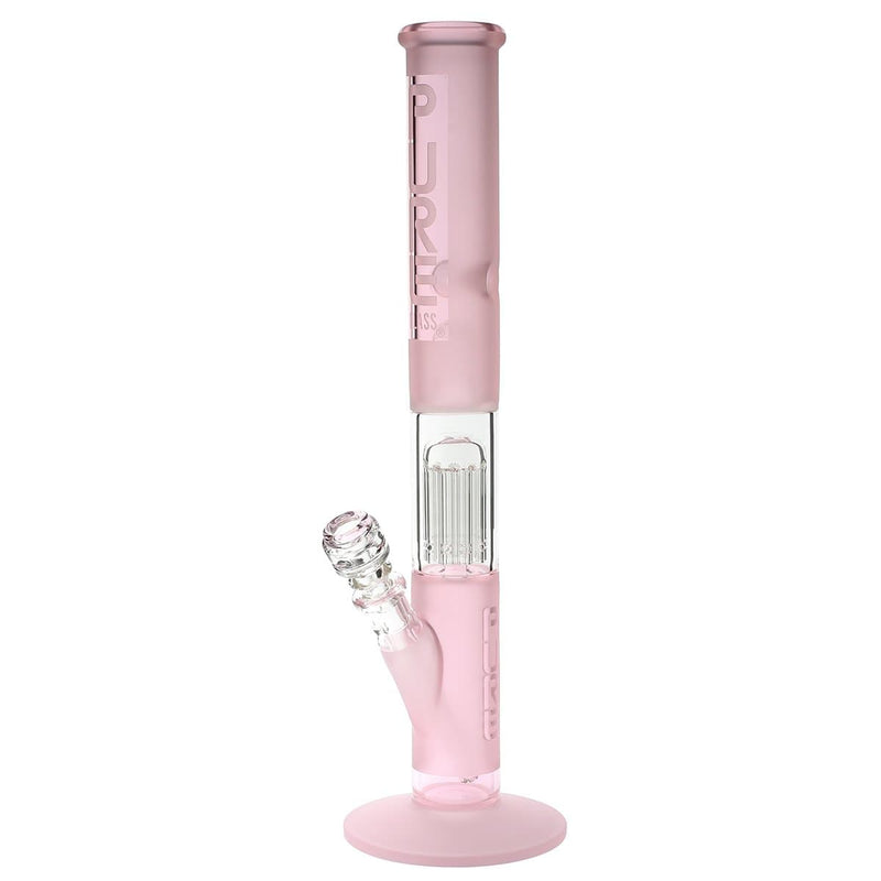 Pure Glass Glass Bong Pure Glass 18" 50mmx5mm Single Tree10arm Straight Martini Pink