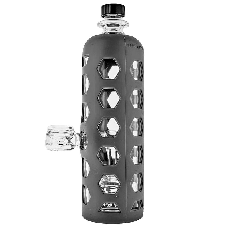 Pure Glass Glass Bong Pure Glass 9" Clear Bottle- Grey Silicone