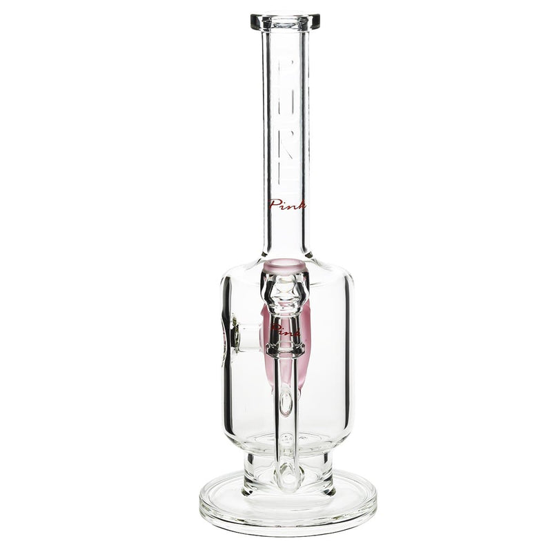 Pure Glass Glass Bong Pure Glass Surfrider 11" 26mm-75mm 5 Holes Disk / Heart Splashguard - Pink