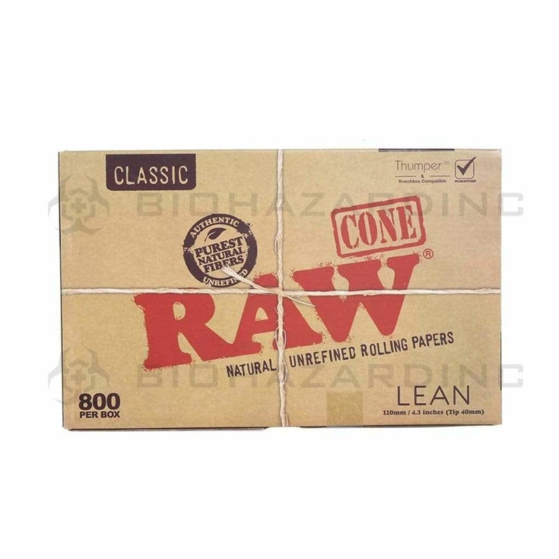 Raw® | Pre-Rolled Lean Cones | 109mm - Unbleached - 800 Count