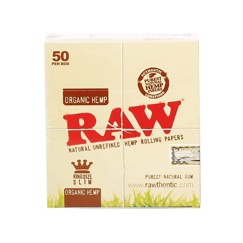 Raw Rolling Papers RAW Organic Hemp King Size Slim Rolling Papers - 50 Count