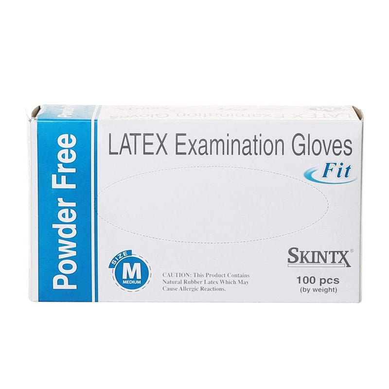 Skintx Glove Latex Skintx Glove Latex Fit Powder Free Medium White (100 Count)