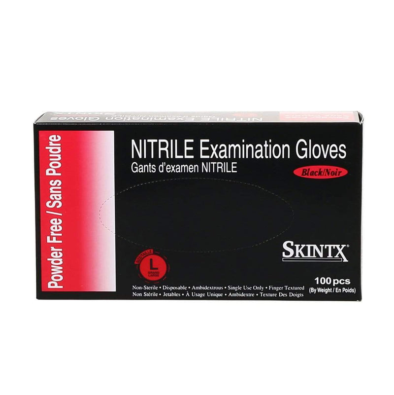 Skintx Glove Latex Skintx Glove Nitrile Powder Free Large Black (100 Count)