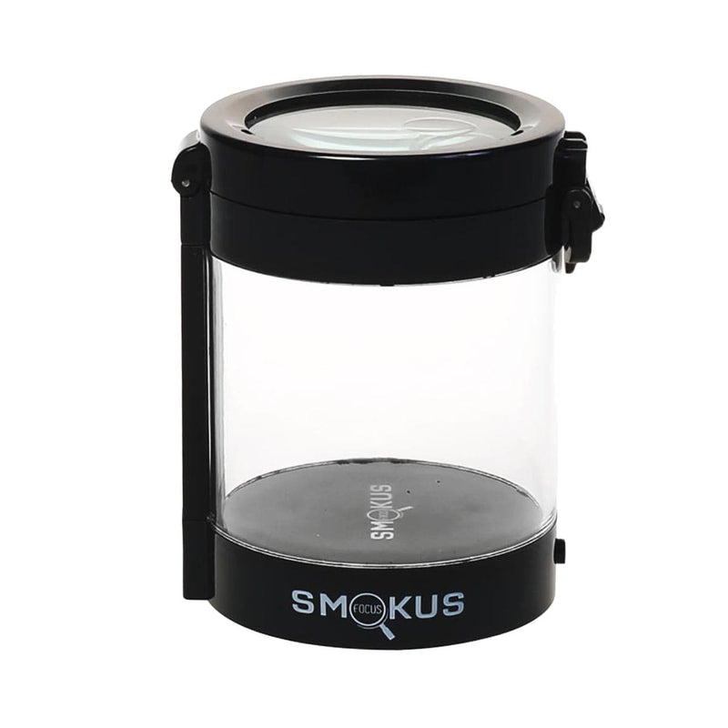 Smokus Focus Flower Storage Middleman Magnifying LED Jar - Black