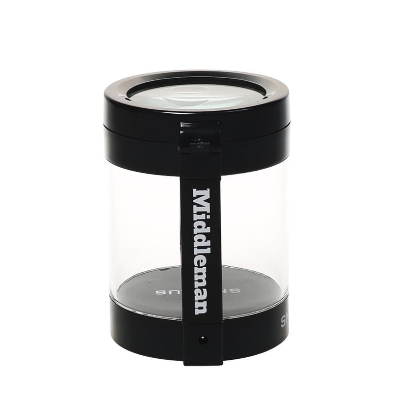 Smokus Focus Flower Storage Middleman Magnifying LED Jar - Black