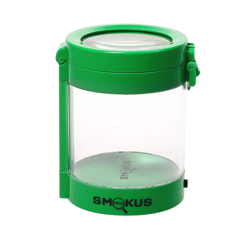 Smokus Focus Flower Storage Middleman Magnifying LED Jar - Green