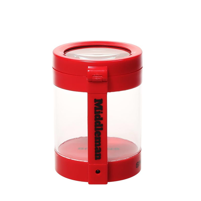 Smokus Focus Flower Storage Middleman Magnifying LED Jar - Red