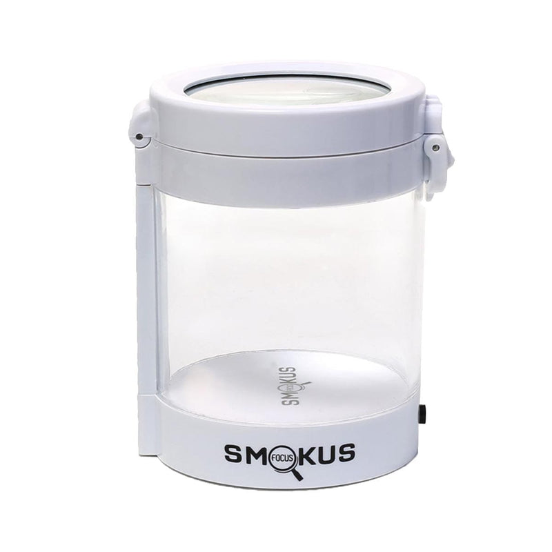 Smokus Focus Flower Storage Middleman Magnifying LED Jar - White